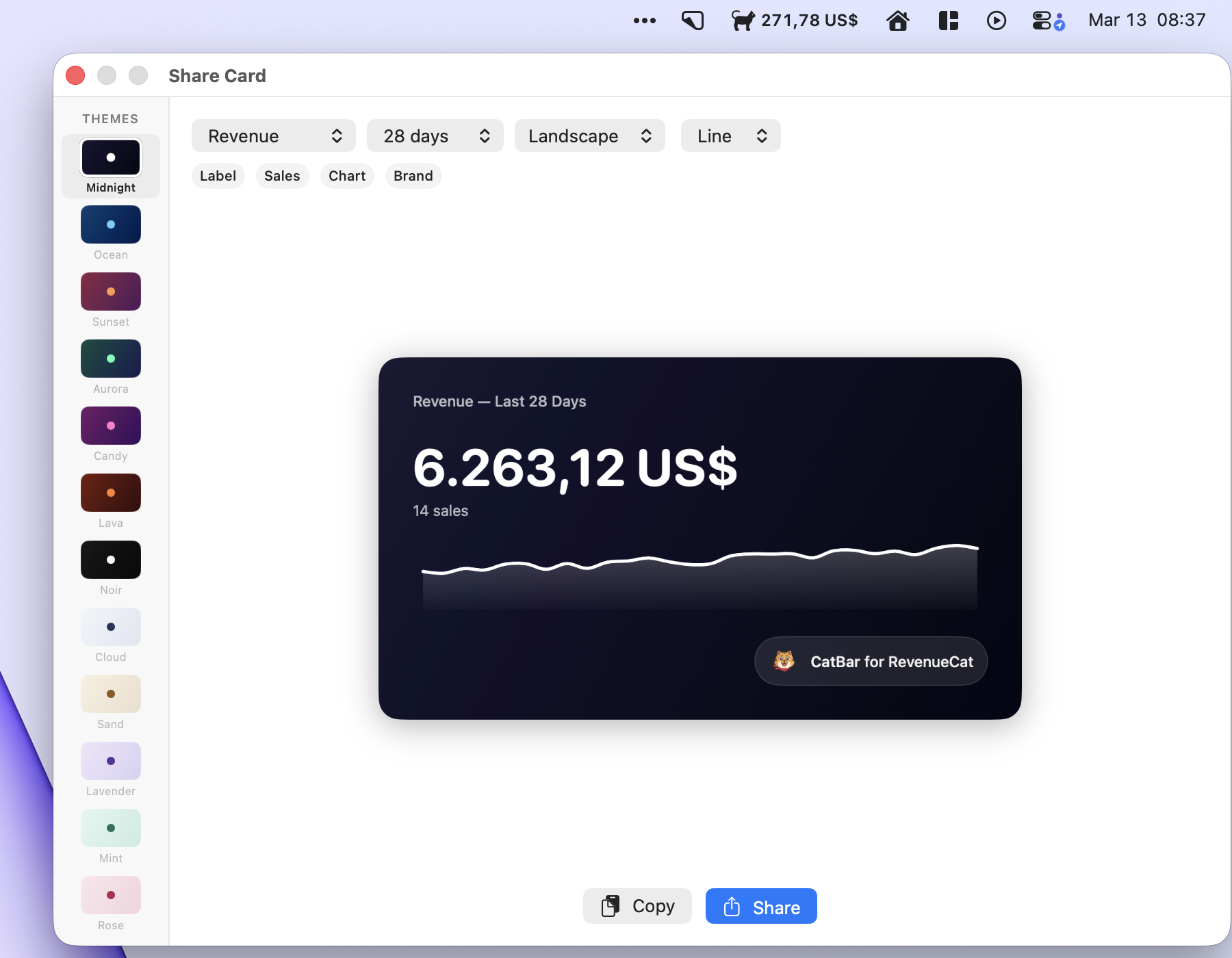 CatBar app settings and configuration